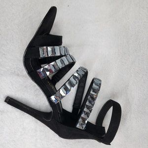 Black Multi Strap 4.5" High Heel Shoes